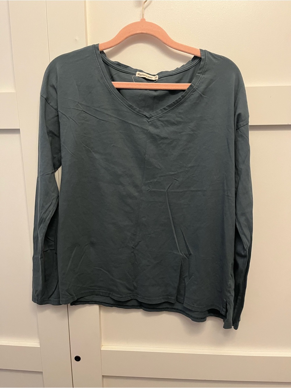 Marine Layer Teal V-Neck Long Sleeve Top
